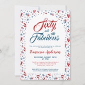 Zestig en Fabulous Beach Thema 60e Verjaardagsfees Kaart (Voorkant)