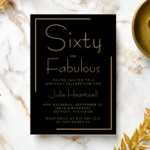 Zestig en Fabulous Black Gouden 60ste Verjaardagsf