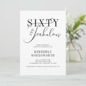Zestig en Fabulous Elegant Script 60ste verjaardag Kaart (Staand voorkant)