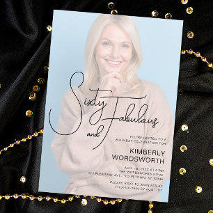 Zestig en Fabulous Foto 60ste verjaardagsfeestje Kaart