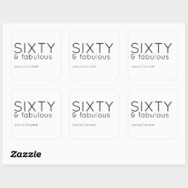 Zestig en Fabulous Letter 60e Verjaardag Servetten Vierkante Sticker