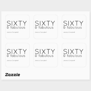 Zestig en Fabulous Letter 60e Verjaardag Servetten Vierkante Sticker