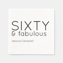 Zestig en Fabulous Lettertype 60e Verjaardag Serve Servet