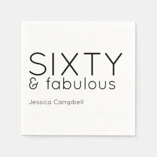 Zestig en Fabulous Lettertype 60e Verjaardag Serve Servet