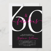 Zestig En Fabulous Lettertype 60e Verjaardagsfeest Kaart (Voorkant)