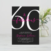Zestig En Fabulous Lettertype 60e Verjaardagsfeest Kaart (Staand voorkant)
