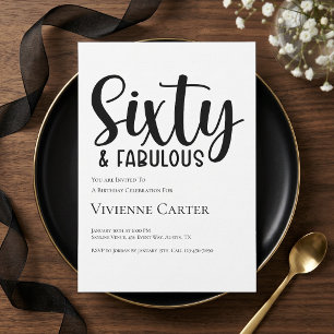 Zestig en Fabulous Lettertype 60e Verjaardagsfeest Kaart