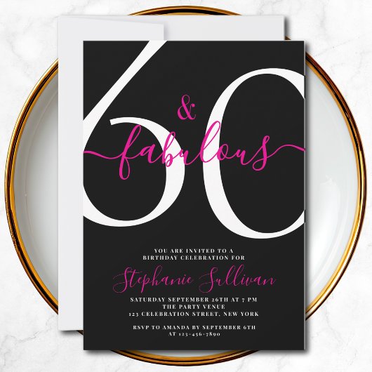 Zestig En Fabulous Lettertype 60e Verjaardagsfeest Kaart