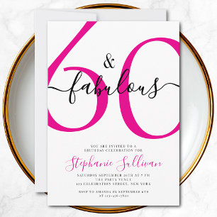 Zestig en Fabulous Lettertype 60e Verjaardagsfeest Kaart