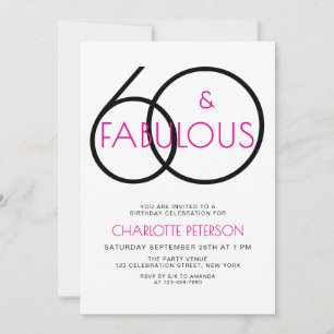 Zestig en Fabulous Moderne 60e Verjaardagsfeest Kaart