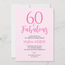 Zestig en Fabulous Roze Roze 60e Verjaardagsfeestj