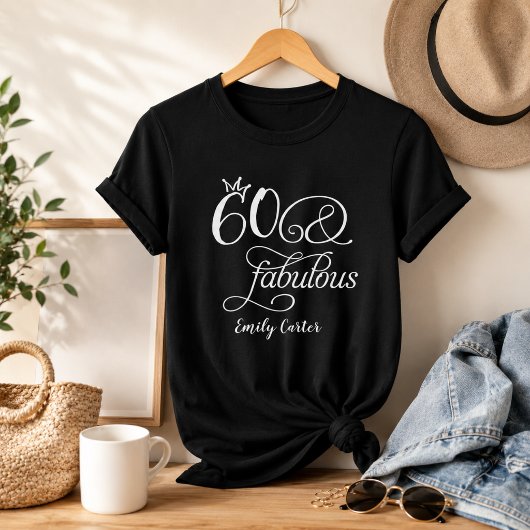 Zestig en Fabulous Script 60e Verjaardagsfeest T-shirt