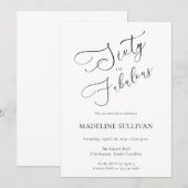 Zestig en Fabulous Script 60e Verjaardagsfeestje Kaart (Voorkant / Achterkant)