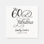 Zestig en Fabulous Script 60e Verjaardagsfeestje Servet (Voorkant)