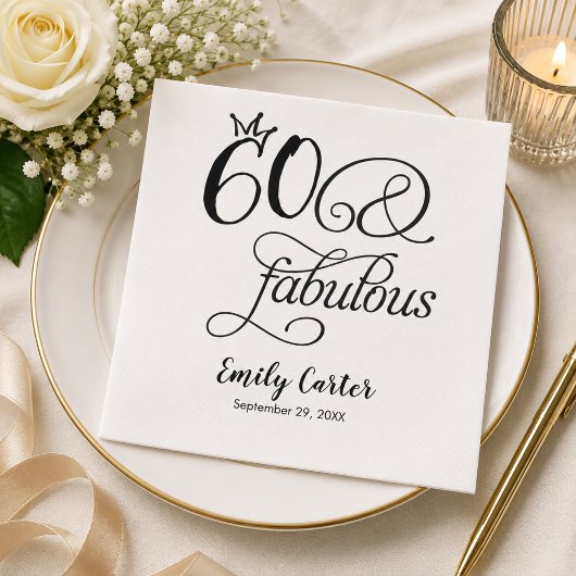 Zestig en Fabulous Script 60e Verjaardagsfeestje Servet