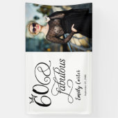 Zestig en Fabulous Script 60e Verjaardagsfeestje Spandoek (Verticaal)