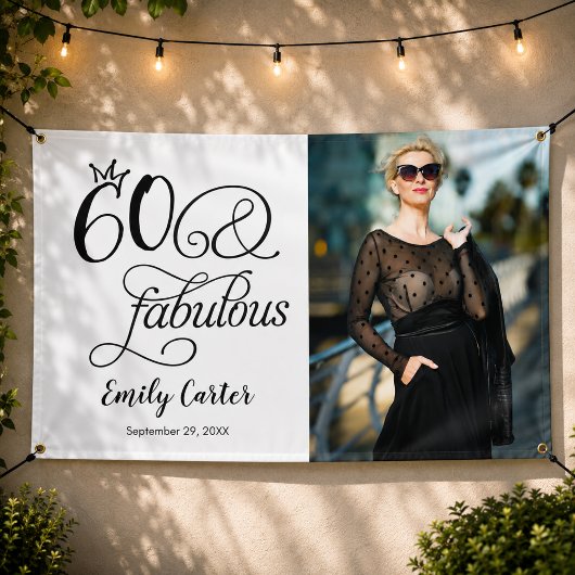 Zestig en Fabulous Script 60e Verjaardagsfeestje Spandoek