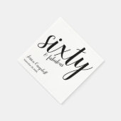 Zestig en Fabulous Script Naam 60ste verjaardag Servet (Hoek)