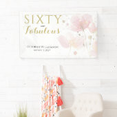 Zestig en Fabulous Zwart Roze 60ste Verjaardag Spandoek (Insitu)
