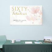 Zestig en Fabulous Zwart Roze 60ste Verjaardag Spandoek (Beurs)