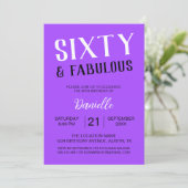 Zestig en fantastische Paarse 60ste verjaardag Kaart (Staand voorkant)