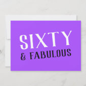 Zestig en fantastische Paarse 60ste verjaardag Kaart (Achterkant)