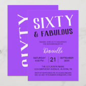 Zestig en fantastische Paarse 60ste verjaardag Kaart (Voorkant / Achterkant)