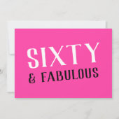 Zestig en fantastische roze 60e verjaardag kaart (Achterkant)