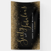 Zestig en fantastische verjaardagsfeestje glitter  spandoek (Verticaal)