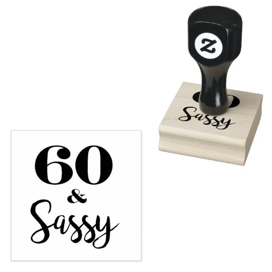 Zestig en sassy 60ste verjaardag rubberstempel (Gestempeld)