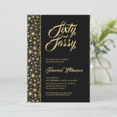 Zestig en sassy elegante gouden zwart verjaardagsf kaart (Staand voorkant)