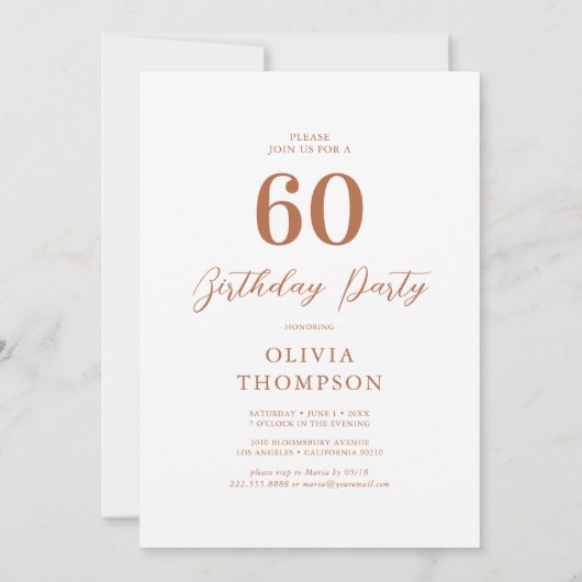 Zestig en verbluffend verbrand Sinaasappel Boho Bi Kaart (Achterkant)