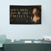 Zestig & Fabulous Art Deco-foto 60e verjaardag Spandoek (Beurs)