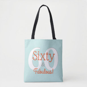 Zestig & Fabulous Gelukkige 60e Verjaardag Turquoi Tote Bag