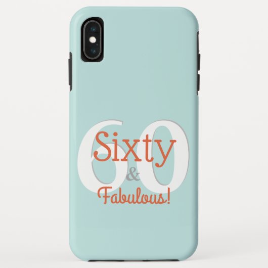 Zestig & Fabulous Happy 60th Verjaardag Blauwgroen Case-Mate iPhone Case (Achterkant)