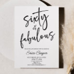 Zestig & Fabulous Minimaal 60ste Verjaardagsfeest Kaart<br><div class="desc">Dit is een Zestig & Fabulous Minimalistische Minimalistische Zwart Wit 60ste Verjaardagsfeestuitnodiging!</div>