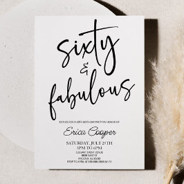 Zestig & Fabulous Minimaal 60ste Verjaardagsfeest Kaart