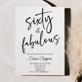 Zestig & Fabulous Minimaal 60ste Verjaardagsfeest Kaart
