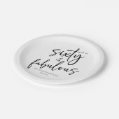 Zestig & Fabulous Minimaal 60ste Verjaardagsfeest Papieren Bordje (Gekanteld)