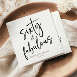 Zestig & Fabulous Minimaal 60ste Verjaardagsfeest Servet