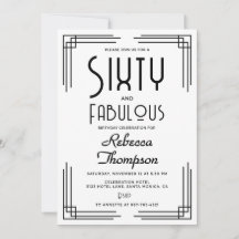 Zestig Fabulous Zwart Wit Art Deco 60ste Verjaarda