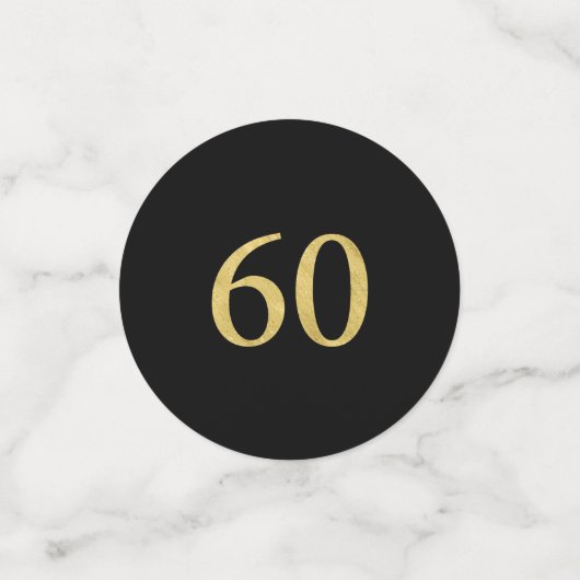 zestig | Goud & Zwart Confetti 60ste verjaardagsfe (Kleine voorkant)