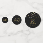Zestig | Goud & Zwarte Confetti 60ste Verjaardagsf (Voorkanten)