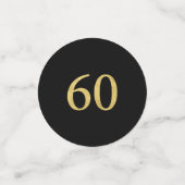 Zestig | Goud & Zwarte Confetti 60ste Verjaardagsf (Kleine voorkant)