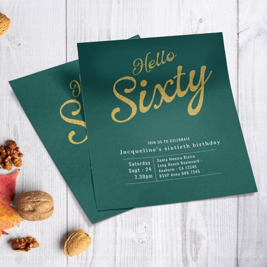 Zestig Groene Gold Budget 60e verjaardag Uitnodigi Flyer