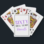 ZESTIG HEL JA! Gepersonaliseerde 60ste verjaardag  Pokerkaarten<br><div class="desc">Maak hun mijlpaal verjaardag onvergetelijk met een deck van gepersonaliseerde poker kaarten die schreeuwt feest. Met de iconische "SIXTY HELL YEAH!" in stralend paarse kleuren,  zijn deze kaarten speels,  vet en volledig cadeauwaardig. Een leuke manier om de eregast te eren en de goede vibes aan het rollen te houden!</div>
