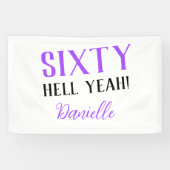 ZESTIG HEL JA! Gepersonaliseerde Paarse 60ste verj Spandoek (Horizontaal)