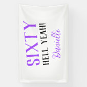 ZESTIG HEL JA! Gepersonaliseerde Paarse 60ste verj Spandoek (Verticaal)