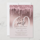 Zestig Het is een Party Pink Glitter 60ste Verjaar Kaart (Voorkant)