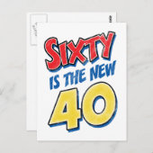 Zestig is de nieuwe 40 jaar briefkaart (Voorkant / Achterkant)
